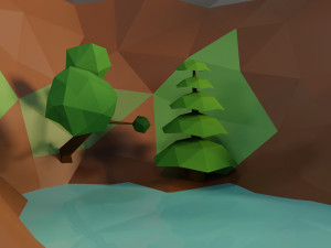 low poly island 3Dモデル