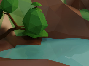 low poly island 3Dモデル