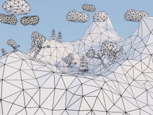 low poly island 3Dモデル