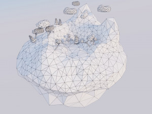 low poly island 3Dモデル
