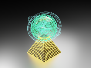 futuristic glowing planetary structure 3D Model