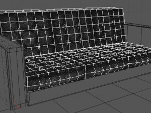 giraffe and leopard fur retro sofa 3D Model