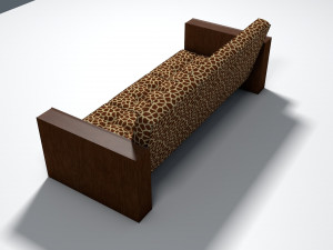 giraffe and leopard fur retro sofa 3D Model