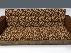 giraffe and leopard fur retro sofa 3D Model