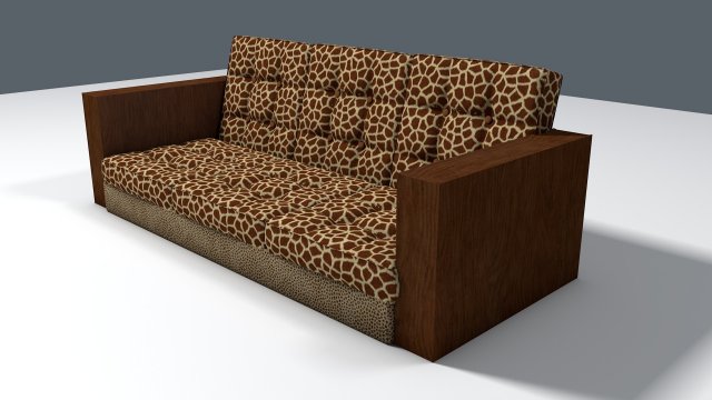 giraffe and leopard fur retro sofa 3D Model .c4d .max .obj .3ds .fbx .stl .blend 
