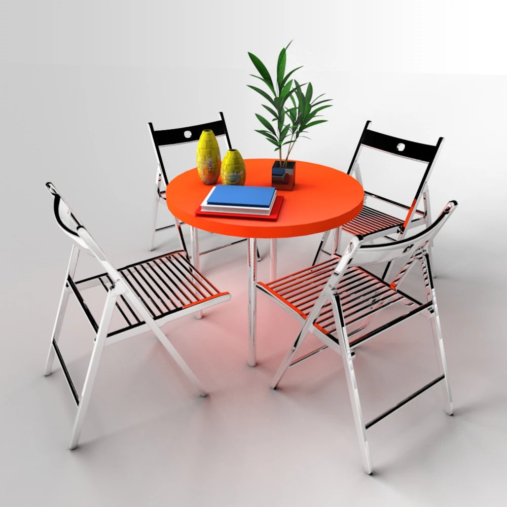 table and chairs in restaurant 3D Model .c4d .max .obj .3ds .fbx .stl .blend