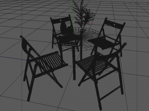 table and chairs in restaurant 3D मॉडल