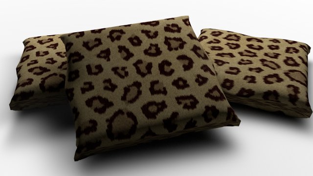 leopard fur throw pillows 3D 模型 .c4d .max .obj .3ds .fbx .stl .blend 