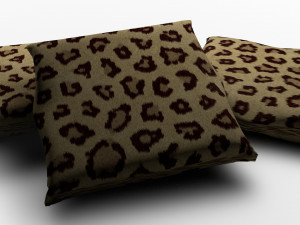 leopard fur throw pillows 3D Model