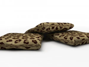 leopard fur throw pillows 3D Model
