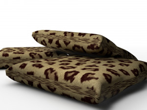 leopard fur throw pillows 3D 模型