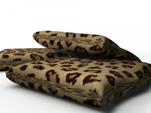 leopard fur throw pillows 3D Model