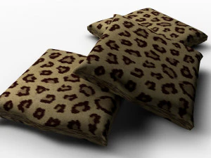 leopard fur throw pillows 3D Model