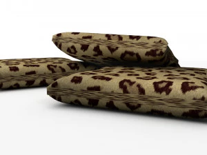 leopard fur throw pillows 3D Model