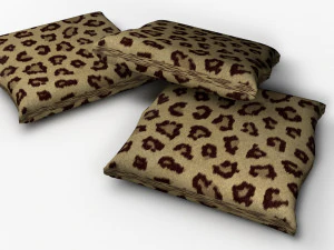 leopard fur throw pillows 3D Model