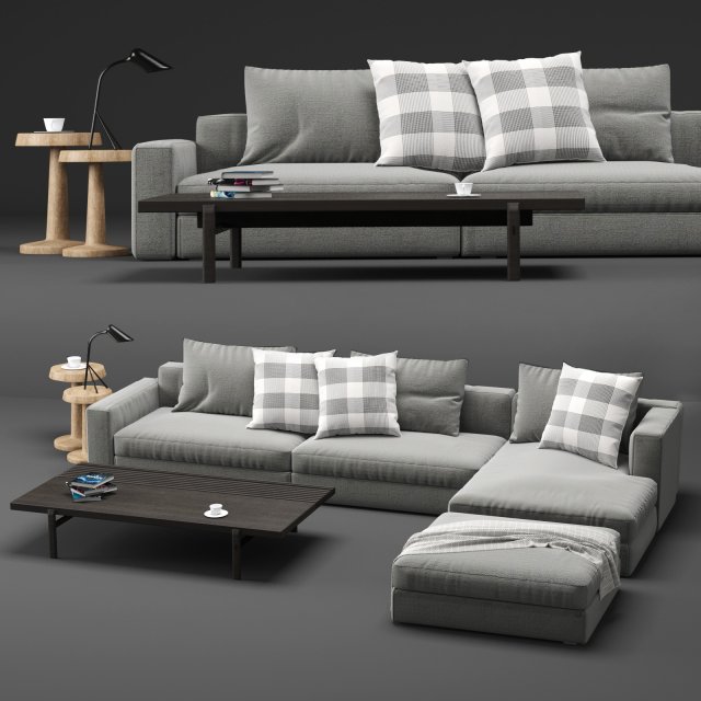 sofa poliform dune 3Dモデル .c4d .max .obj .3ds .fbx .stl .blend 