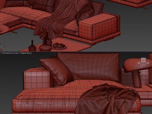 mondrian sofa by poliform Modèle 3D