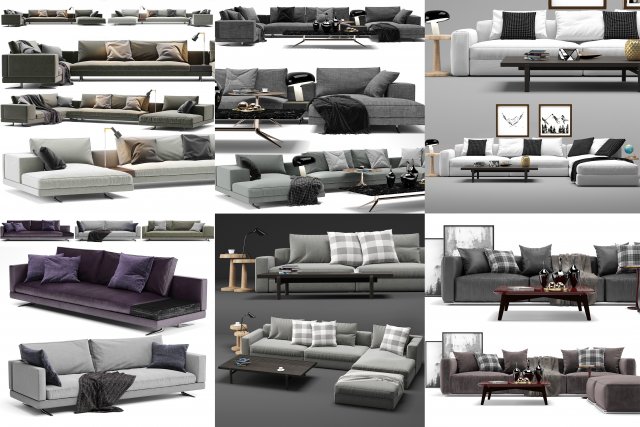 poliformsofas6models 3D Model .c4d .max .obj .3ds .fbx .stl .blend 