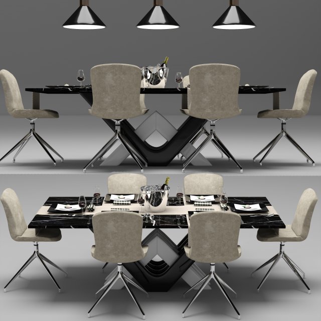 table set 01 Model 3D .c4d .max .obj .3ds .fbx .stl .blend 