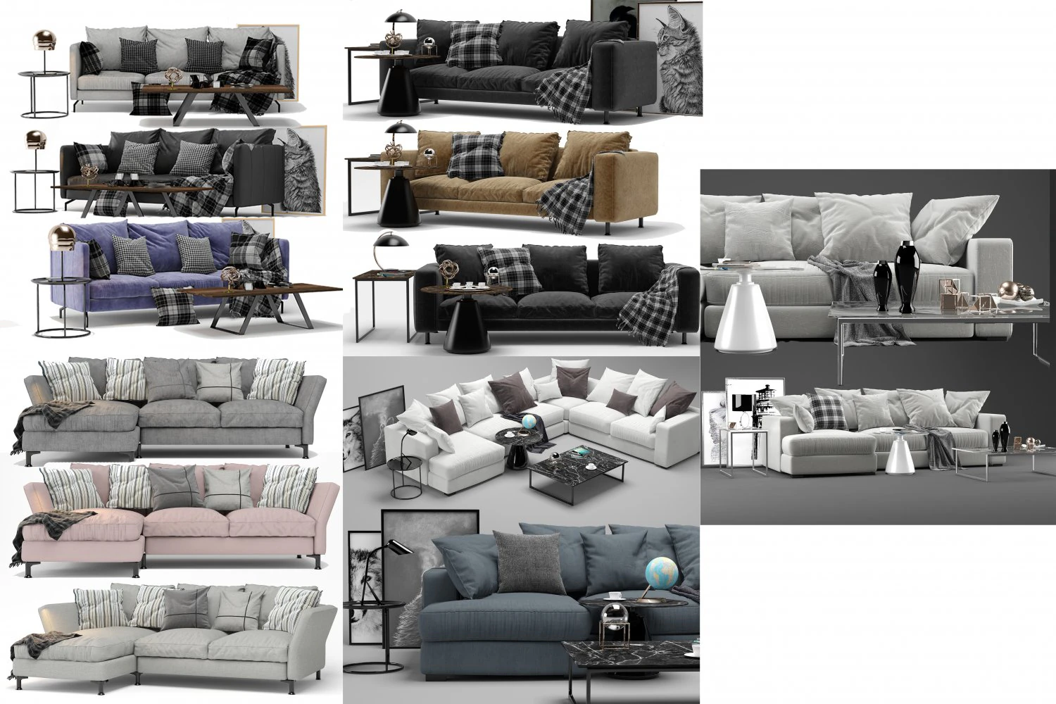 boconcept 5 모델의 소파 3D 모델 .c4d .max .obj .3ds .fbx .stl .blend 