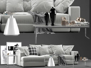boconcept 5 모델의 소파 3D 모델