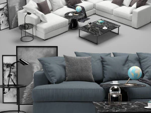 boconcept 5 모델의 소파 3D 모델