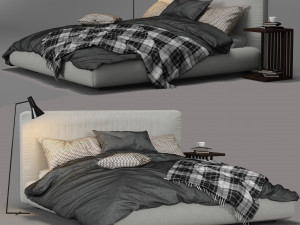 magnum bed by flexform 3D 모델