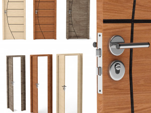 3 doors modern Modelo 3D