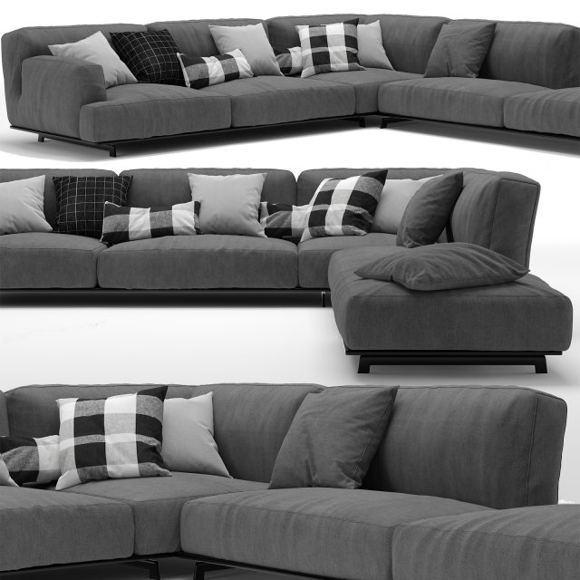 sofa tribeca by poliform 3D Модель .c4d .max .obj .3ds .fbx .stl .blend 