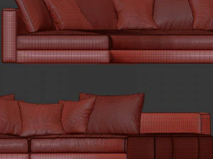 sofa daniels set 02 3D Model