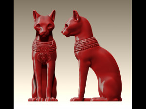 Egyptian ritual cat - Sekhmet Goddess - Bastet Goddess 3D print model 3Dプリントモデル