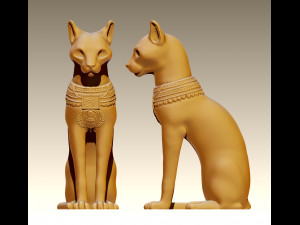 Egyptian ritual cat - Sekhmet Goddess - Bastet Goddess 3D print model 3Dプリントモデル