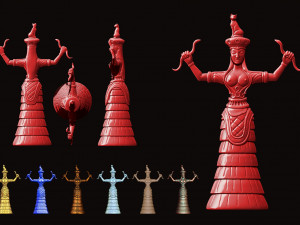 The Snake Goddess - Ancient Cretense culture- Stl files - 3D print model Model Cetak 3D