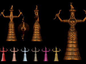 The Snake Goddess - Ancient Cretense culture- Stl files - 3D print model Model Cetak 3D