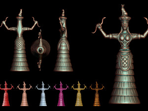 The Snake Goddess - Ancient Cretense culture- Stl files - 3D print model Model Cetak 3D