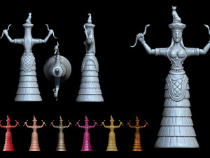 The Snake Goddess - Ancient Cretense culture- Stl files - 3D print model Model Cetak 3D