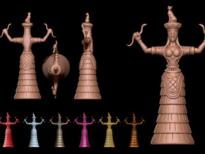 The Snake Goddess - Ancient Cretense culture- Stl files - 3D print model Model Cetak 3D