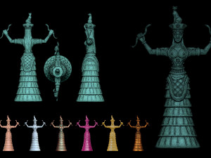 The Snake Goddess - Ancient Cretense culture- Stl files - 3D print model Model Cetak 3D