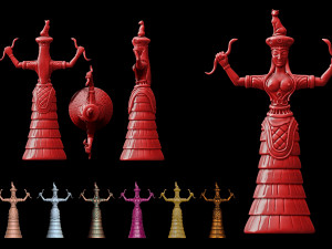 The Snake Goddess - Ancient Cretense culture- Stl files - 3D print model Model Cetak 3D
