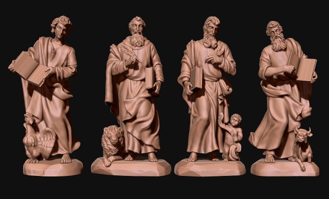 The Four Evangelist Modèles 3D en vedette .c4d .max .obj .3ds .fbx .stl .blend 