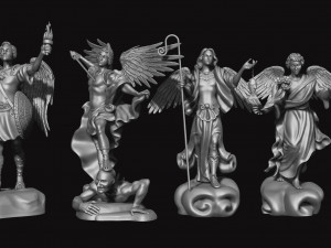 The Four Archangels - CNC Rounting - Wood - Stone - Metal 3D print model 3D Принт Модель