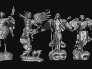 The Four Archangels - CNC Rounting - Wood - Stone - Metal 3D print model 3D Print Model