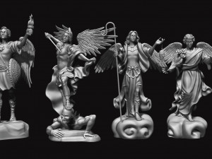 The Four Archangels - CNC Rounting - Wood - Stone - Metal 3D print model 3D Принт Модель