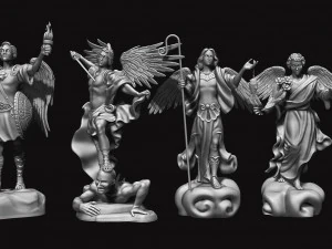 The Four Archangels - CNC Rounting - Wood - Stone - Metal 3D print model 3D Print Model