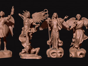 The Four Archangels - CNC Rounting - Wood - Stone - Metal 3D print model 3D Принт Модель