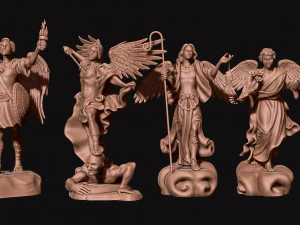 The Four Archangels - CNC Rounting - Wood - Stone - Metal 3D print model 3D Print Model
