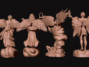 The Four Archangels - CNC Rounting - Wood - Stone - Metal 3D print model 3D Принт Модель