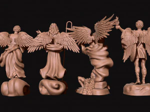 The Four Archangels - CNC Rounting - Wood - Stone - Metal 3D print model 3D Print Model