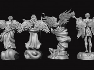 The Four Archangels - CNC Rounting - Wood - Stone - Metal 3D print model 3D Принт Модель