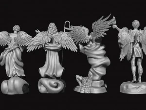 The Four Archangels - CNC Rounting - Wood - Stone - Metal 3D print model 3D Print Model
